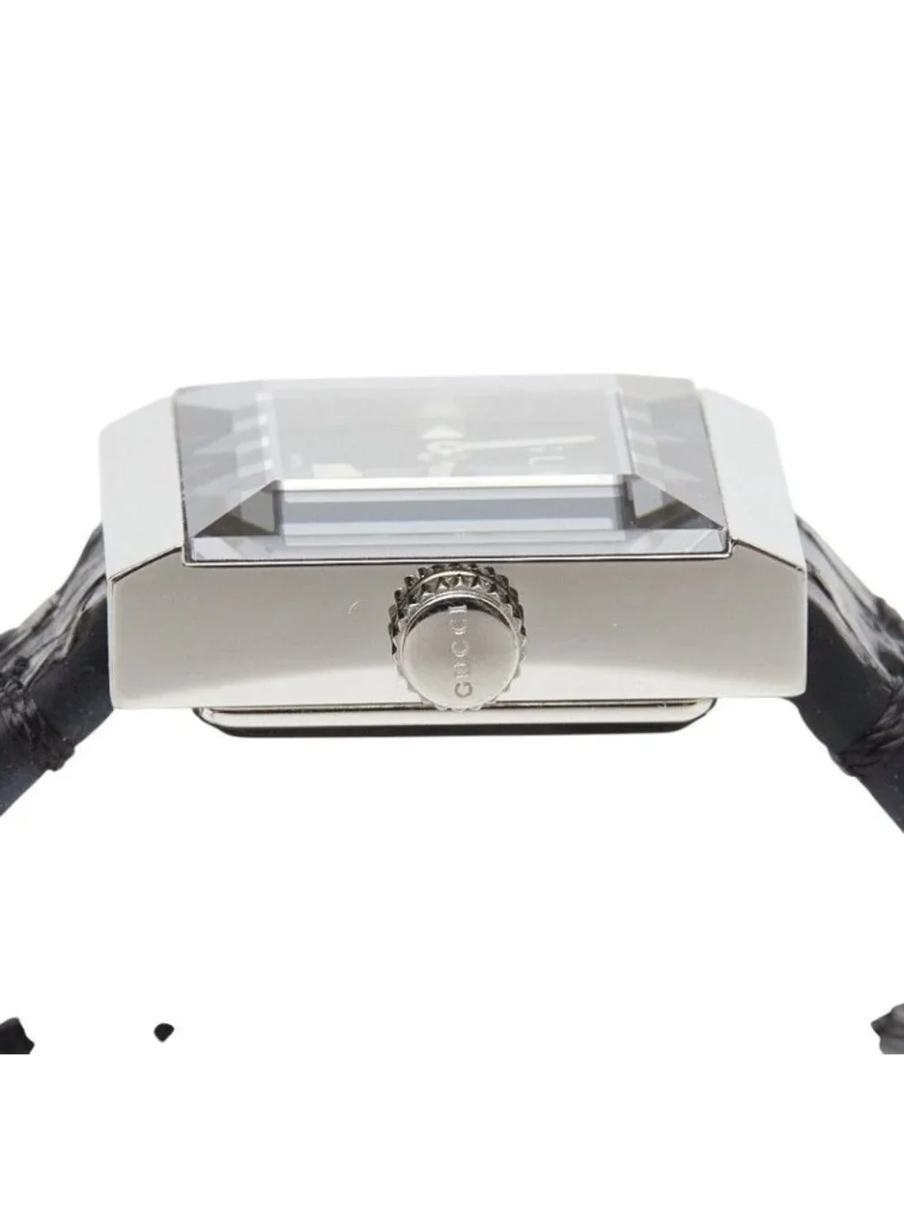 Gucci G-frame Square Watch 128.5 Black Silver Stainless Steel Leather